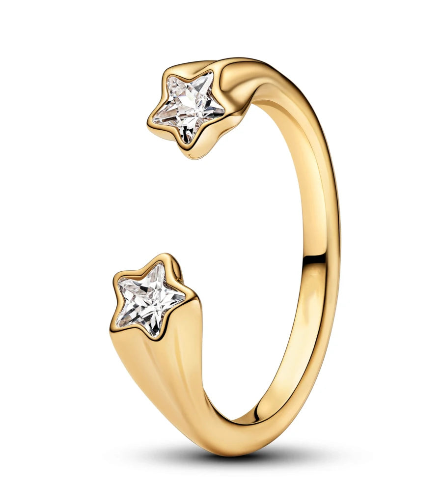 "925 Silver Double Heart Crown Ring – Sparkling Bow & Arrow Design"