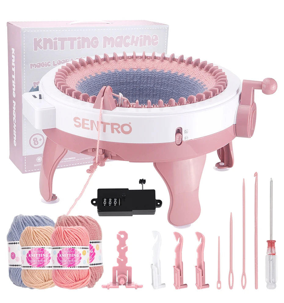 SENTRO 48-Needle Smart Knitting Machine Kit – Flat & Double Weave