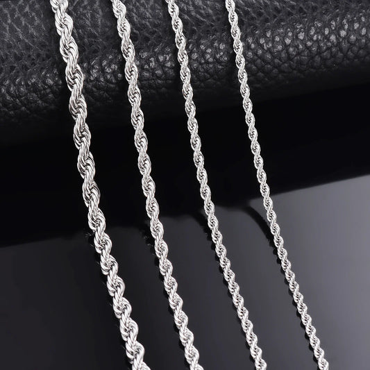 925 Silver Rope Chain Necklace/Bracelet