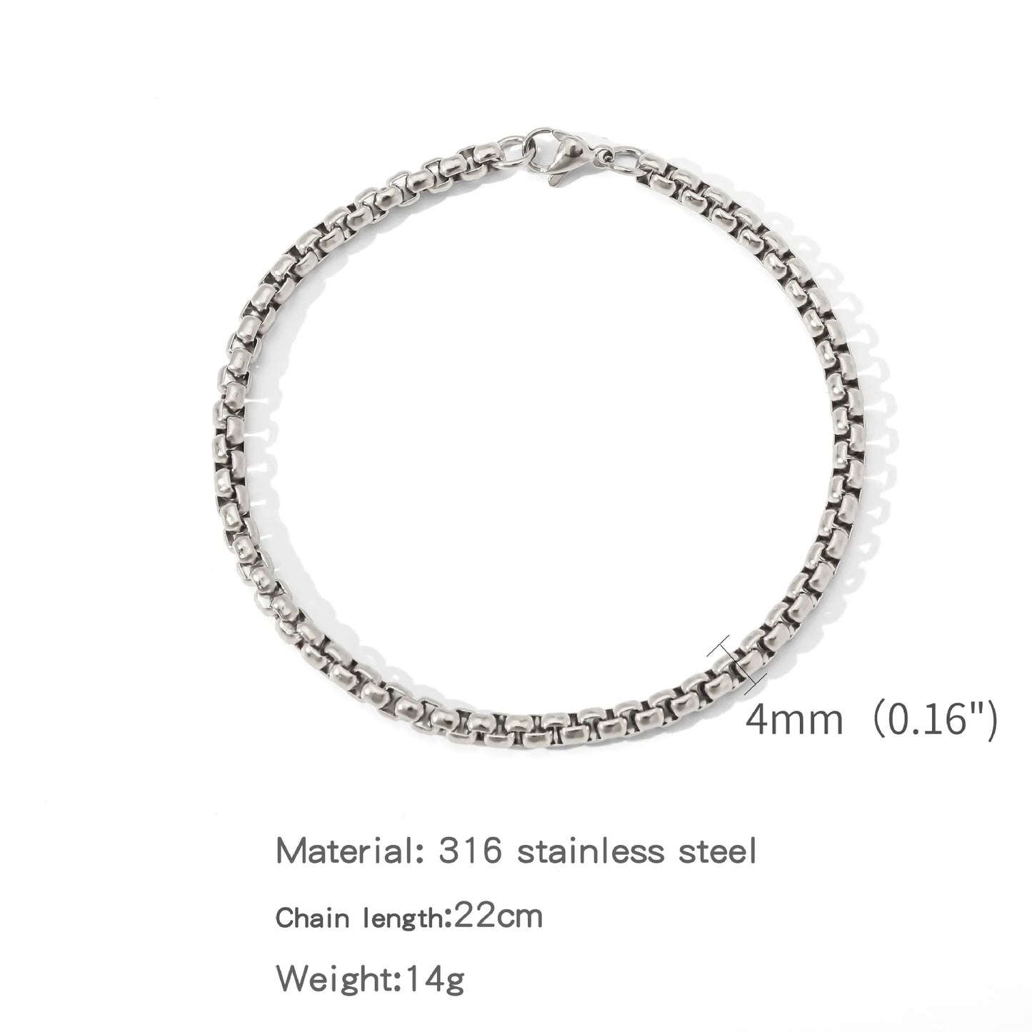 Square Ball Chain Bracelet Men