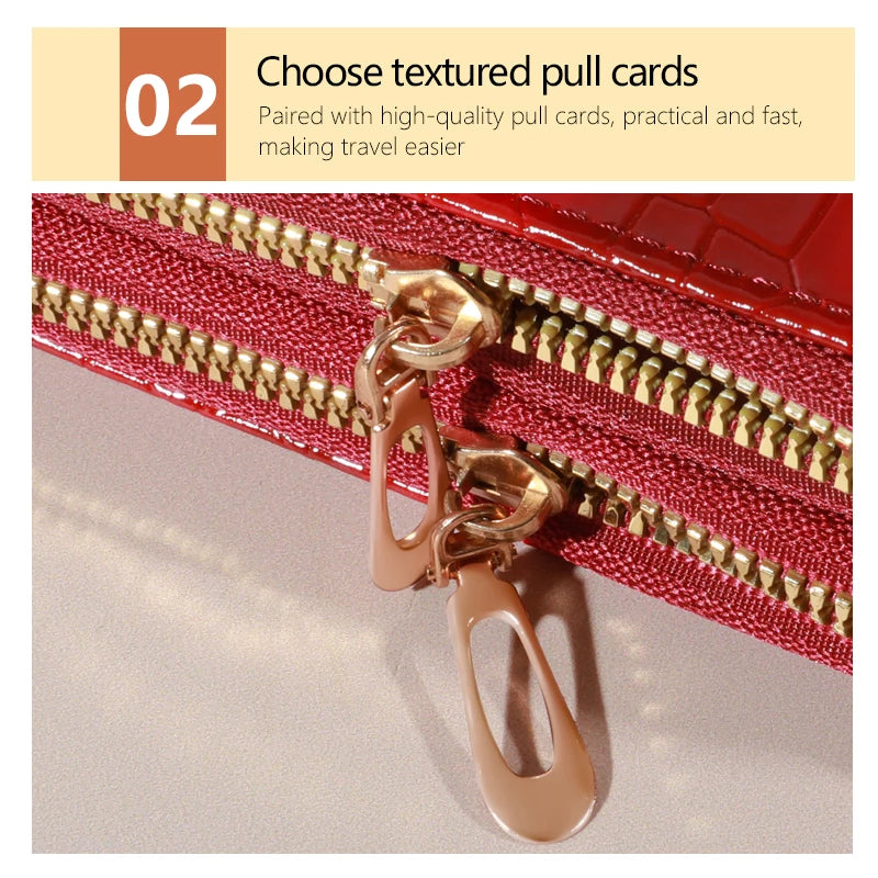 Chic Vintage Double-Layer Clutch Wallet with Wristlet