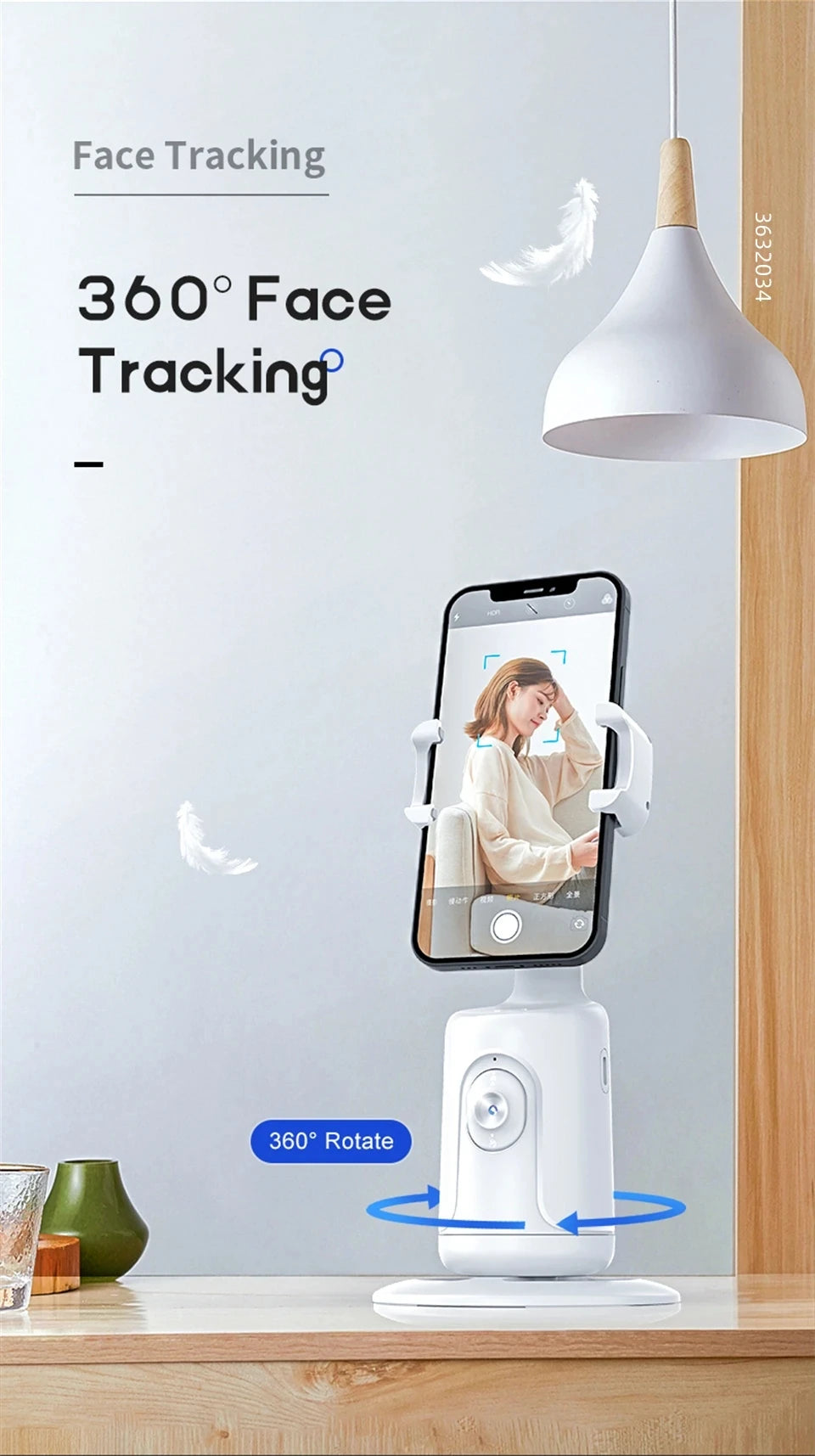 P01 Smart 360° Rotation Phone Gimbal with AI Face Tracking