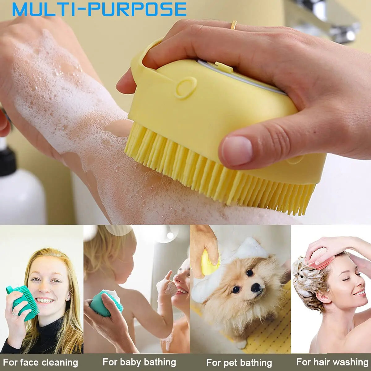 Pet Massage & Bath Brush for Dogs and Cats