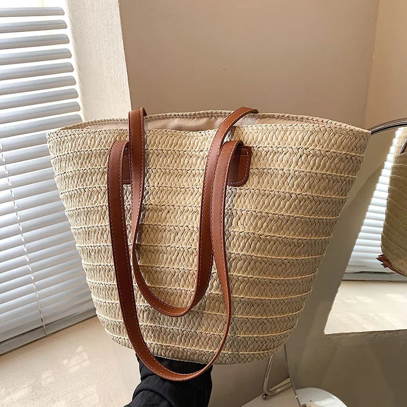 Luxury Beach Basket Bag