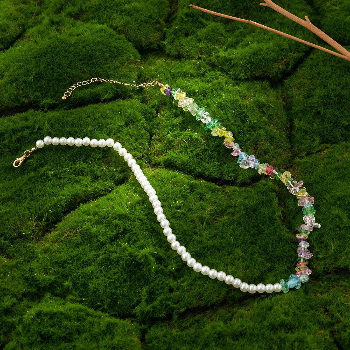 Crystal Pearl Necklace for Men