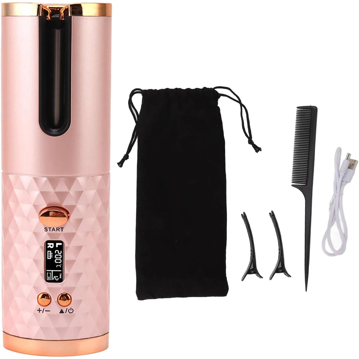 pink automatic curling iron
