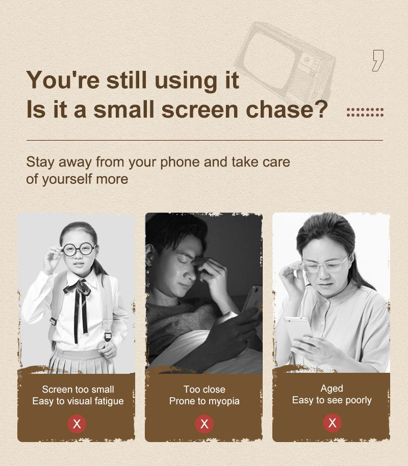 Retro TV Box Phone Magnifier – HD Display