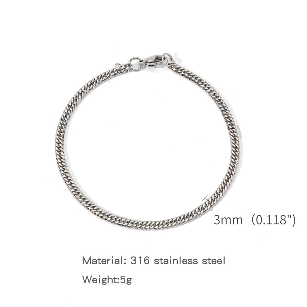 "Trendy Silver NK Chain Bracelet – Unisex Stainless Steel Jewelry"