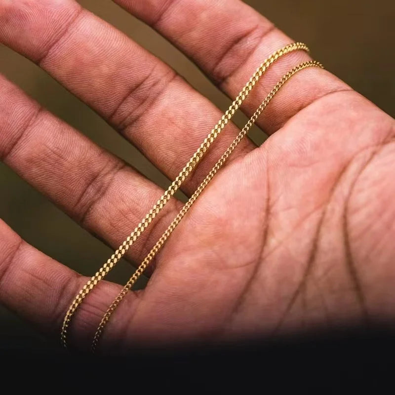 "Gold Cuban Chain Bracelet – Stainless Steel, 3–7mm, Unisex