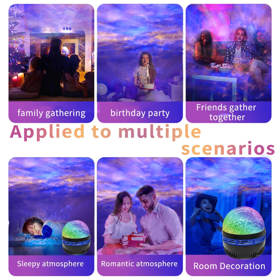 Galaxy Aurora LED Light – USB Projector for Bedroom & Party Decor