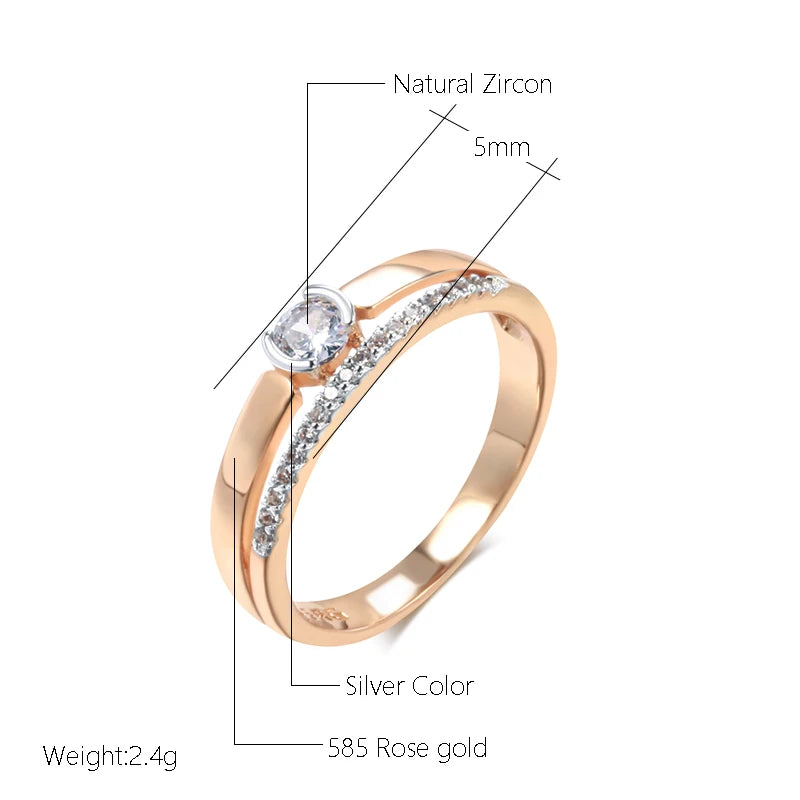 Kinel Rose Gold Slim Zircon Ring”