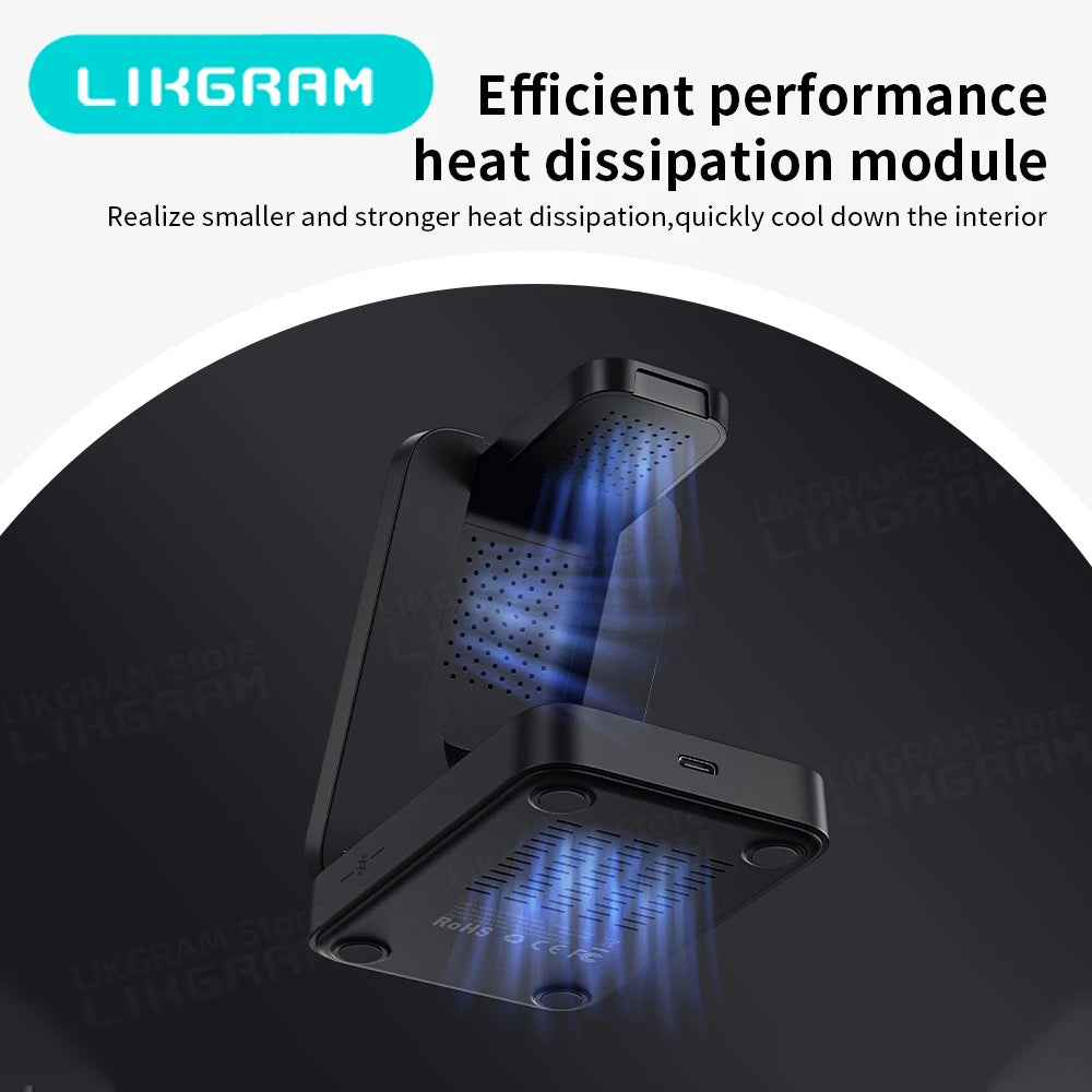 Magnetic 3-in-1 Charger for iPhone, AirPods & Apple Watch