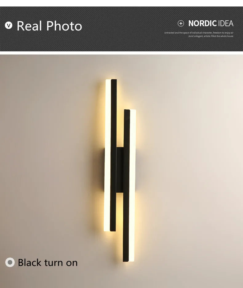 LED Bedroom Wall Lamp with Copper Line Pipe