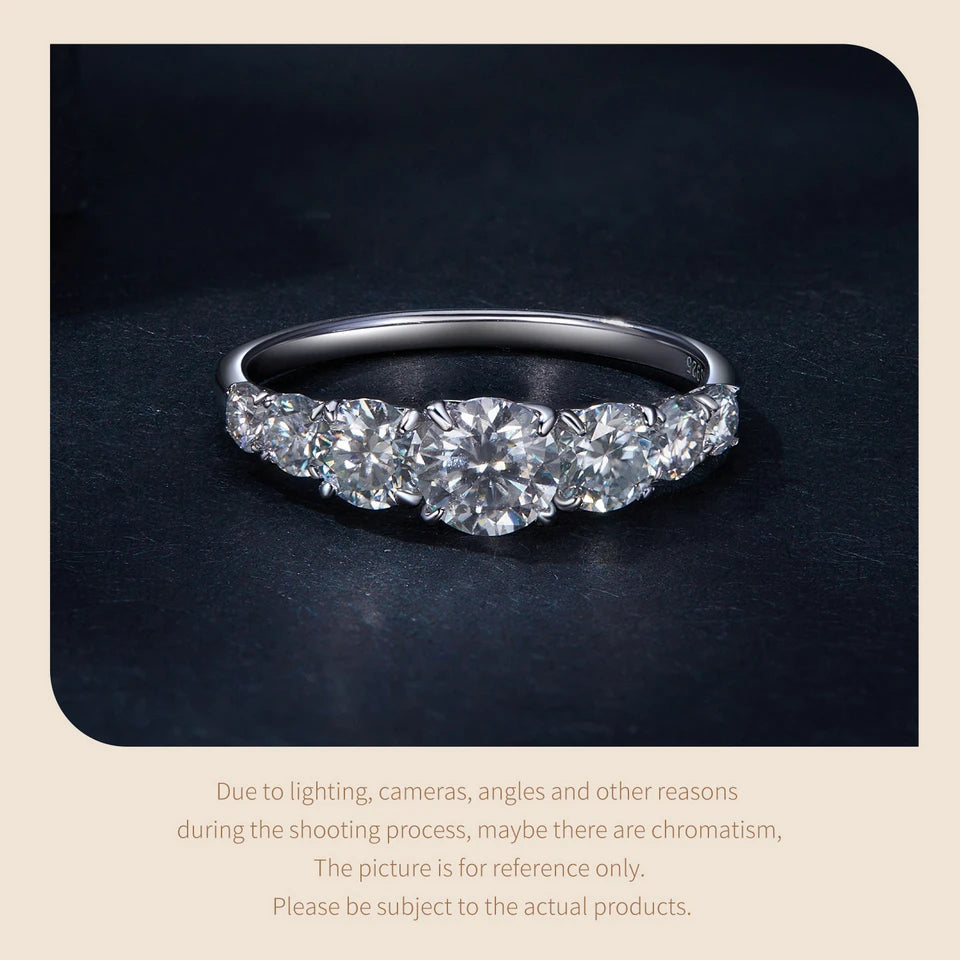 “Sterling Silver Moissanite and Diamond Ring