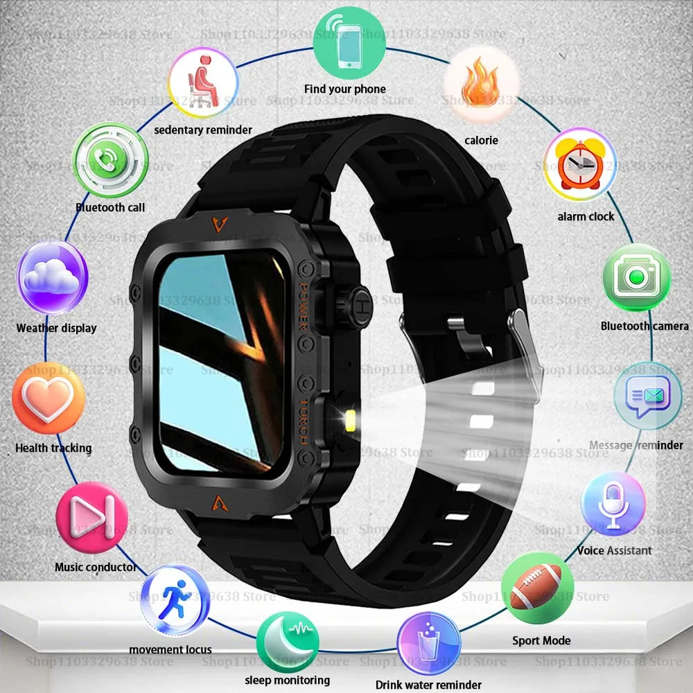 Smartwatch with Flashlight & Bluetooth Call