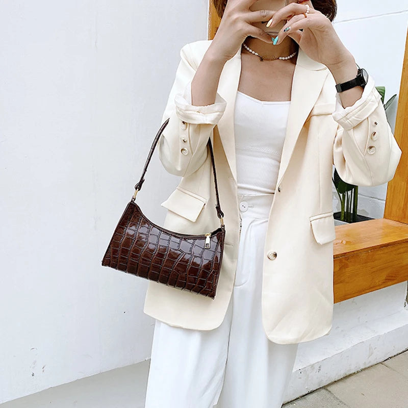 Retro Alligator PU Clutch