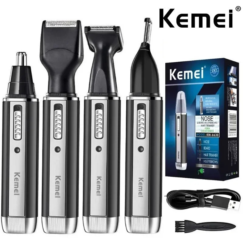 Kemei KM-6630 4-in-1 Trimmer – Hair, Beard & Nose Groomer