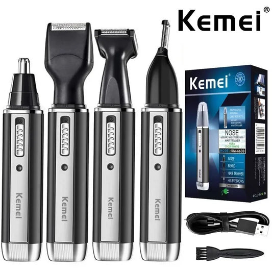 Kemei KM-6630 4-in-1 Trimmer – Hair, Beard & Nose Groomer