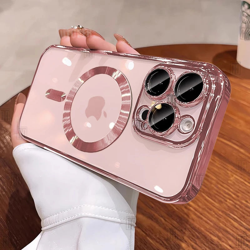 New Official Desert Gold Phone Case For iPhone 16 15 14 13 12 11 Pro Max Plus Clear Magsafe Magnetic Lens Protect Soft Cover