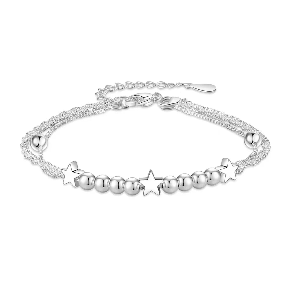 “925 Silver Star Chain Bracelet for Women”