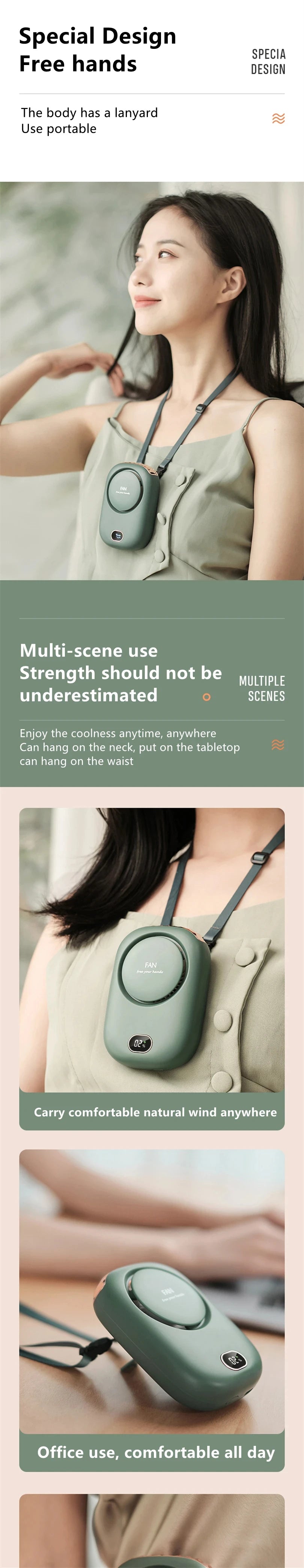 Mini Portable Bladeless Fan – Rechargeable Handheld Travel Fan