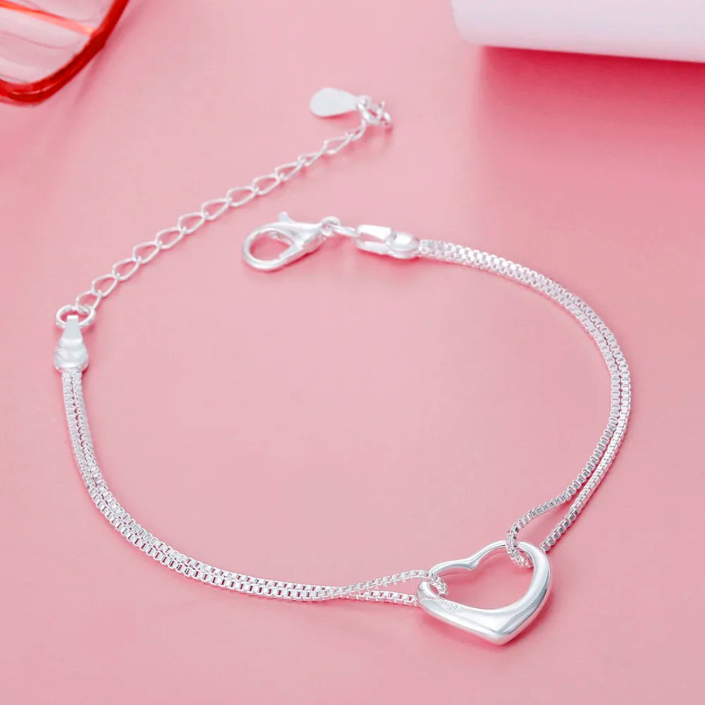 “925 Silver Luxury Charm Chain Bracelet 20CM”