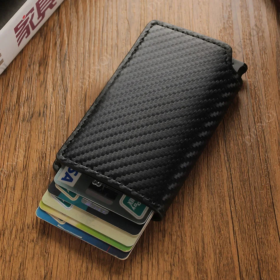 RFID Aluminum Slim Men’s Wallet – Carbon Fiber Card Holder