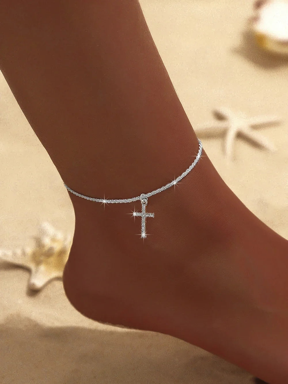 1/2PCS Simple Silver Anklet, Elegant Beach Jewelry