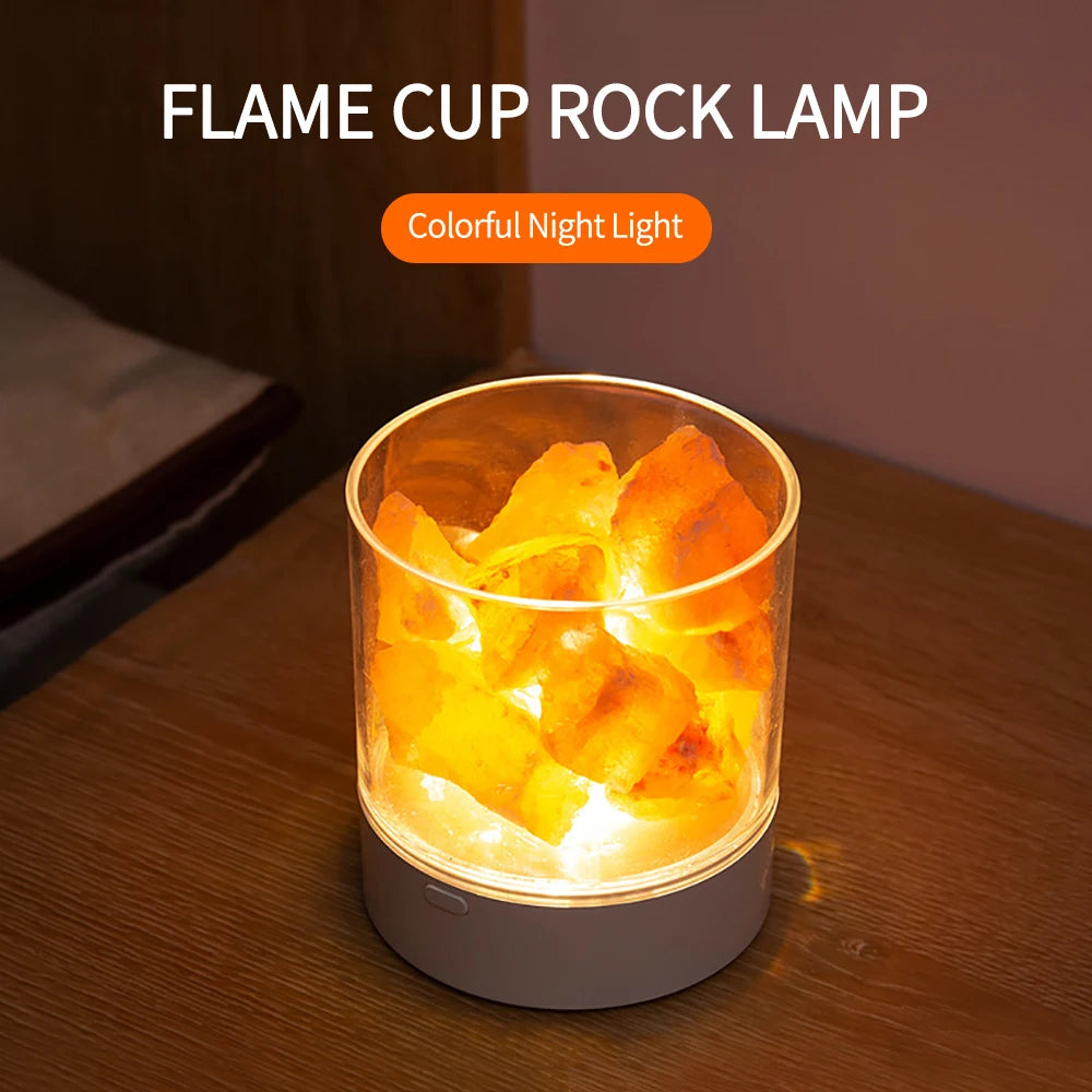 USB Himalayan Salt Lamp – Air Purifier & Warm LED Night Light