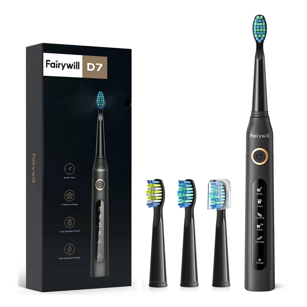 Fairywill FW-507 Electric Sonic Toothbrush – Rechargeable & Waterproof