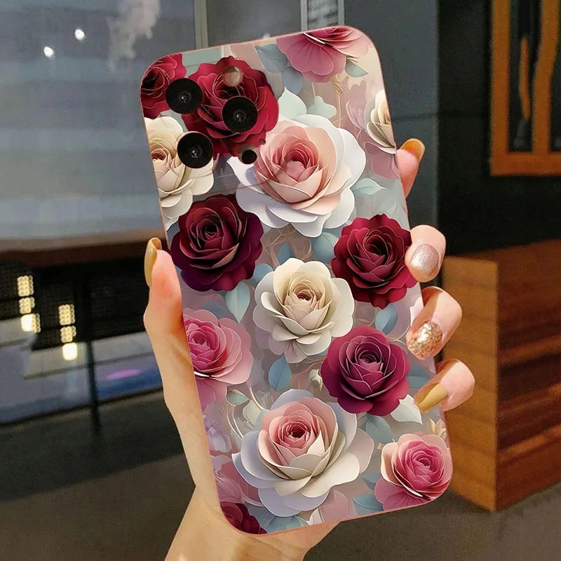 Luxury Rose Floral Shockproof Cover – Samsung