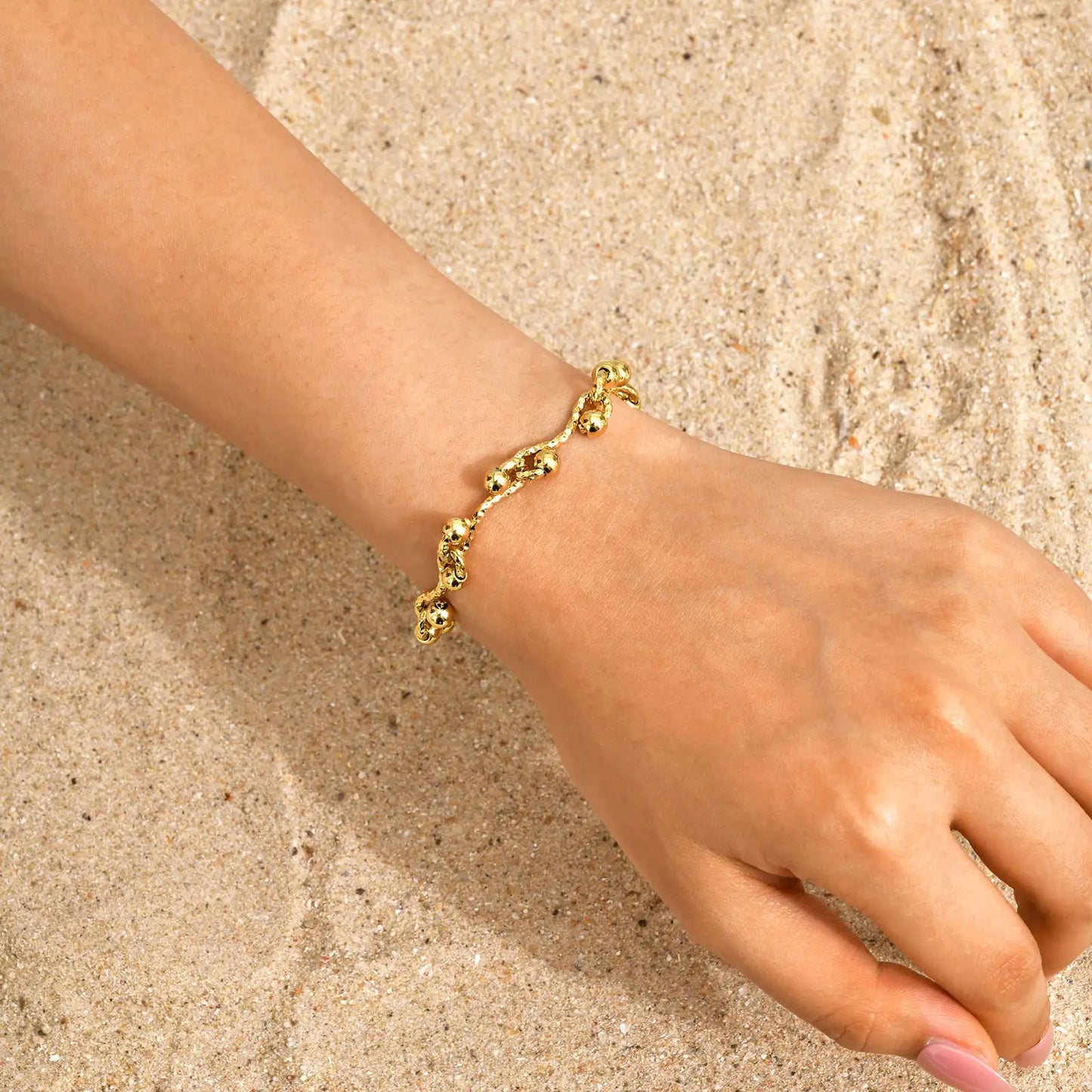18K Gold-Plated Chunky Stainless Steel Bracelet