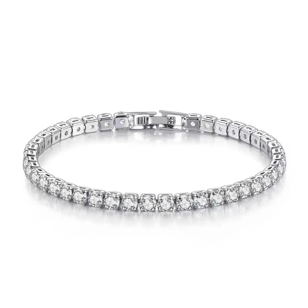 “Lihong S925 Silver Zirconia Tennis Bracelet 4mm
