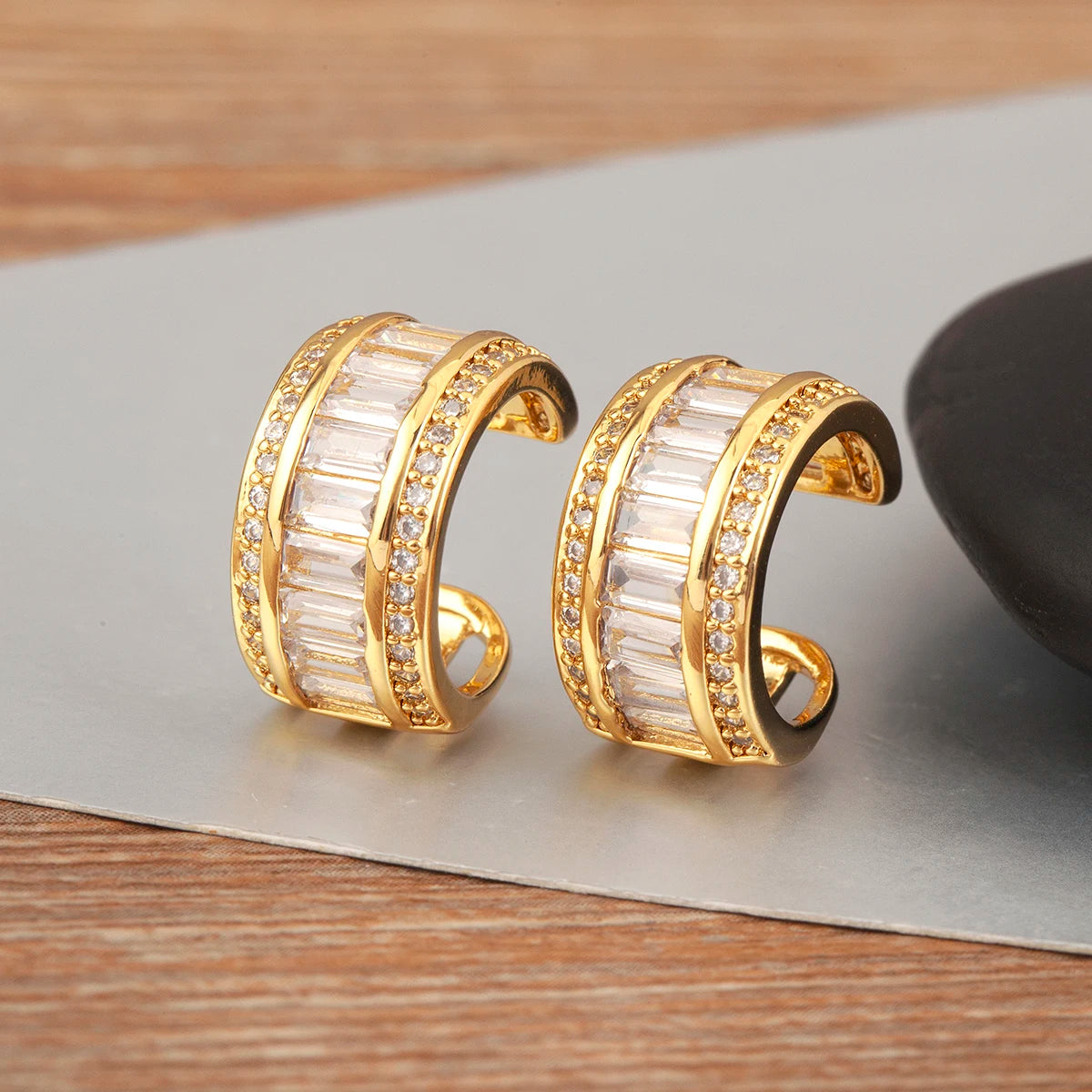 "Zircon Butterfly/Star Clip Earrings – Women’s Ear Cuff Jewelry