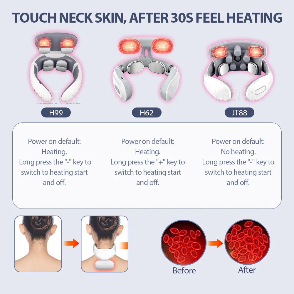 Wireless Smart TENS Neck & Shoulder Massager – Pain Relief & Heating