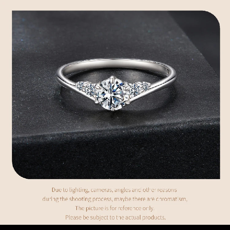 Bamoer Moissanite Ring with Five Graduated Stones”