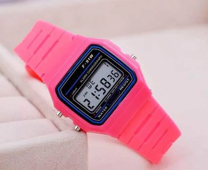 Luxury Harajuku Women's Digital Watch, Waterproof LED, Silicone Strap