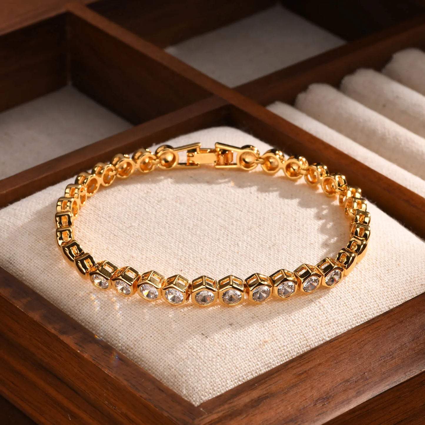 18K Gold Plated CZ Tennis Bracelet