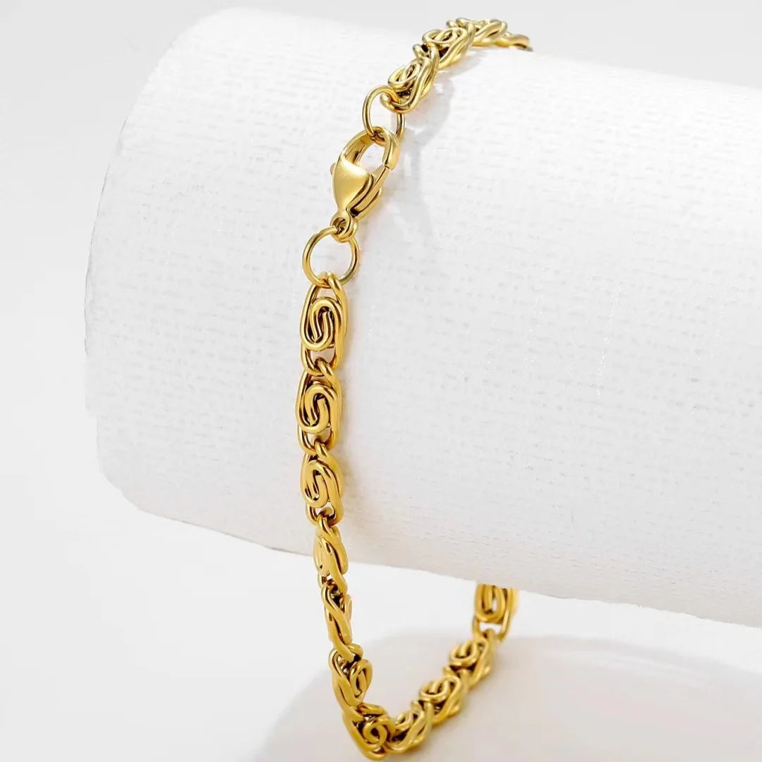 “18K Gold 4MM Chain Bracelet 20CM”