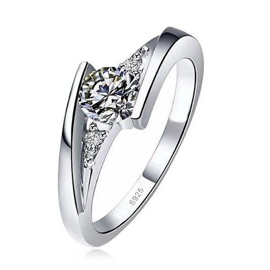 925 Silver Dazzling Zircon Promise Ring