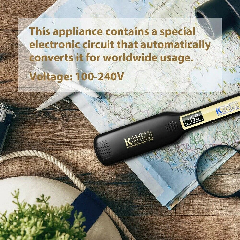 KIPOZI Professional Titanium Flat Iron – LCD Hair Straightener