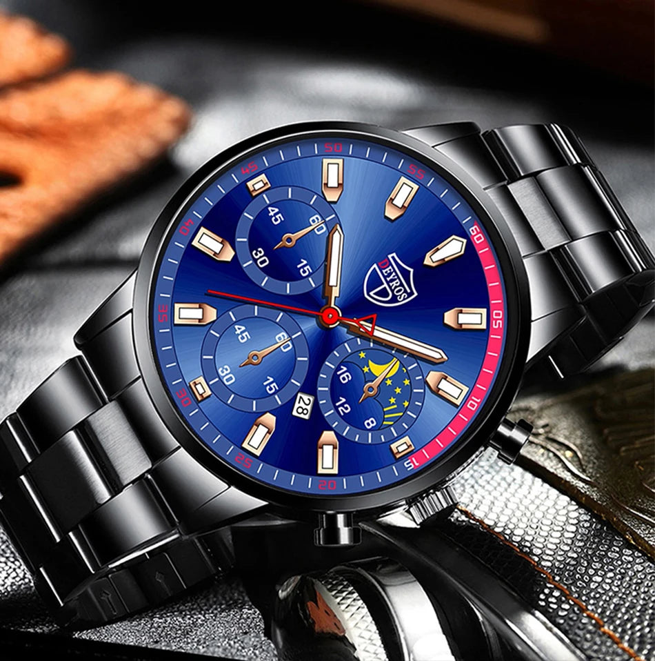 Fashion Mens Stainless Steel Watches Luxury Men Sports
