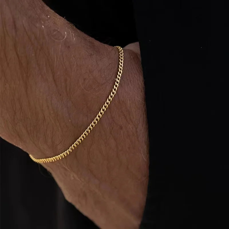 3mm Cuban Chain Bracelet Men