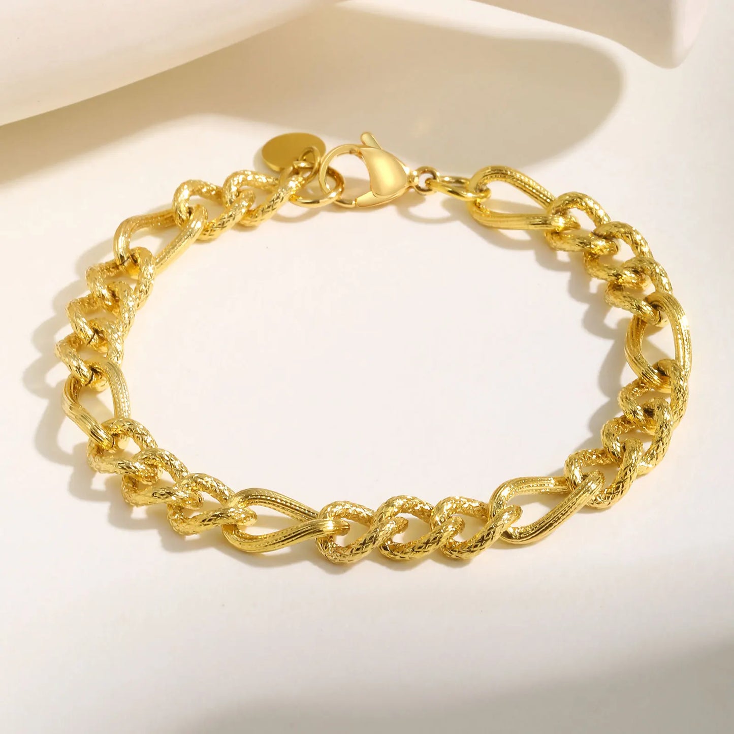 “Stainless Steel Geometric Twist Bracelet – Handmade