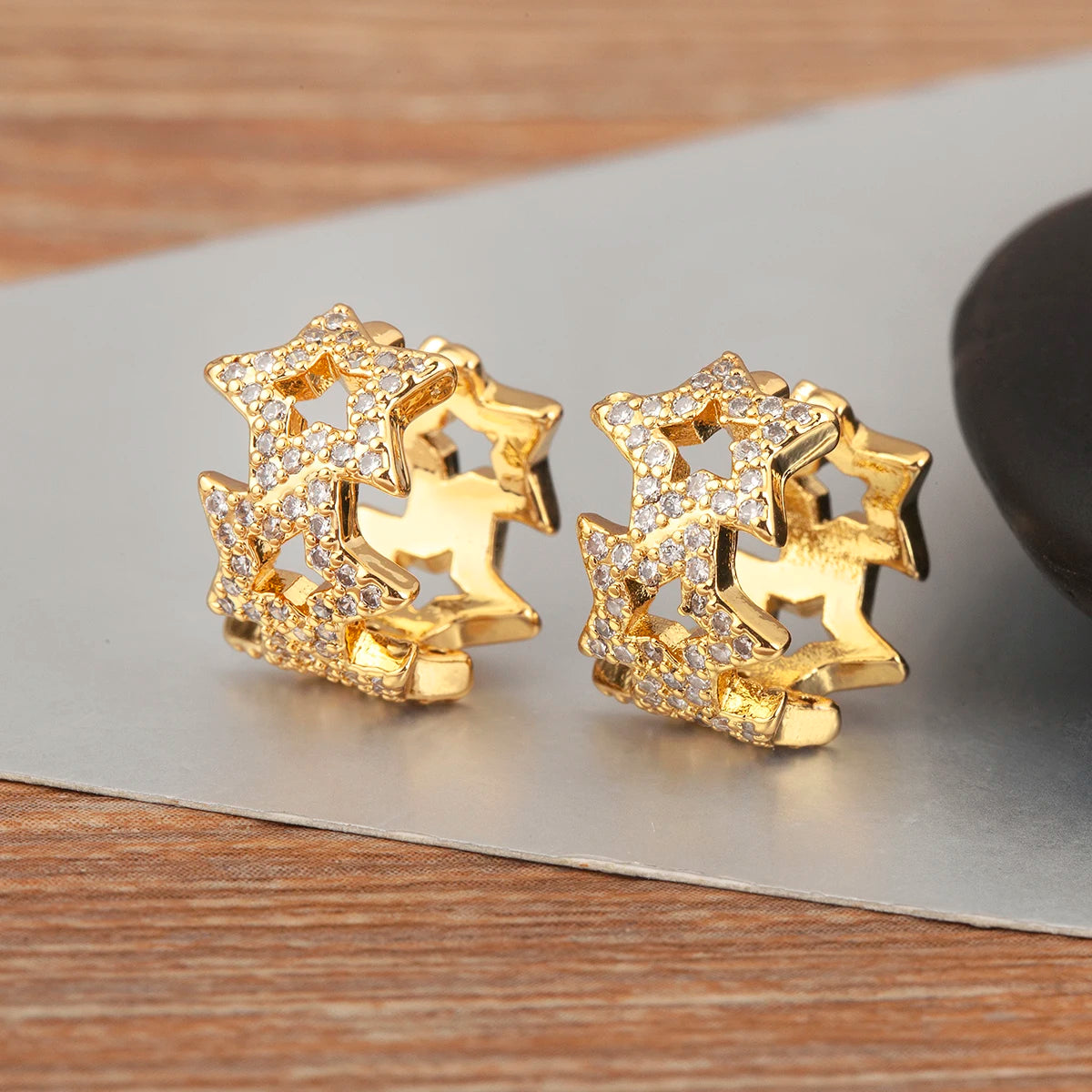 "Zircon Butterfly/Star Clip Earrings – Women’s Ear Cuff Jewelry