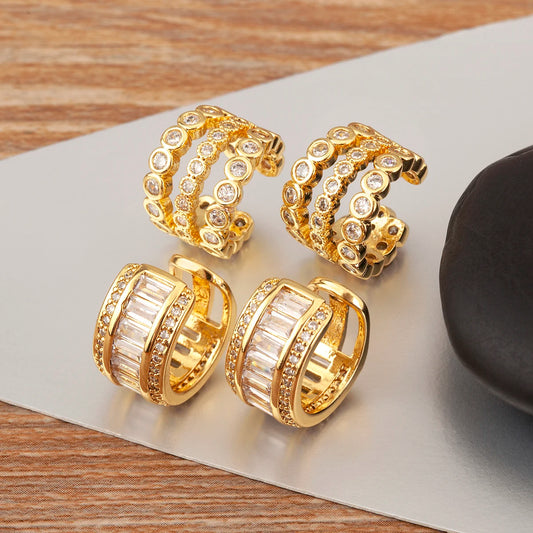 "Zircon Butterfly/Star Clip Earrings – Women’s Ear Cuff Jewelry