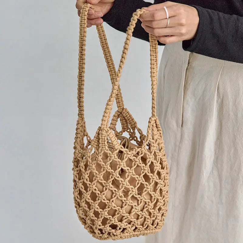 Knitted Bucket Shoulder Bag
