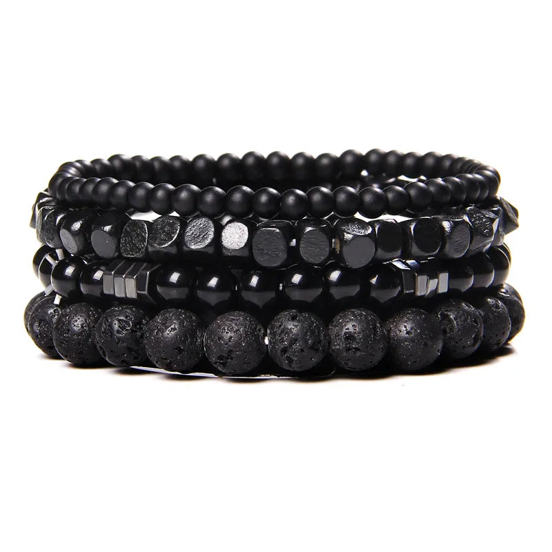 “Men’s Multilayer Wooden Bead Bracelet