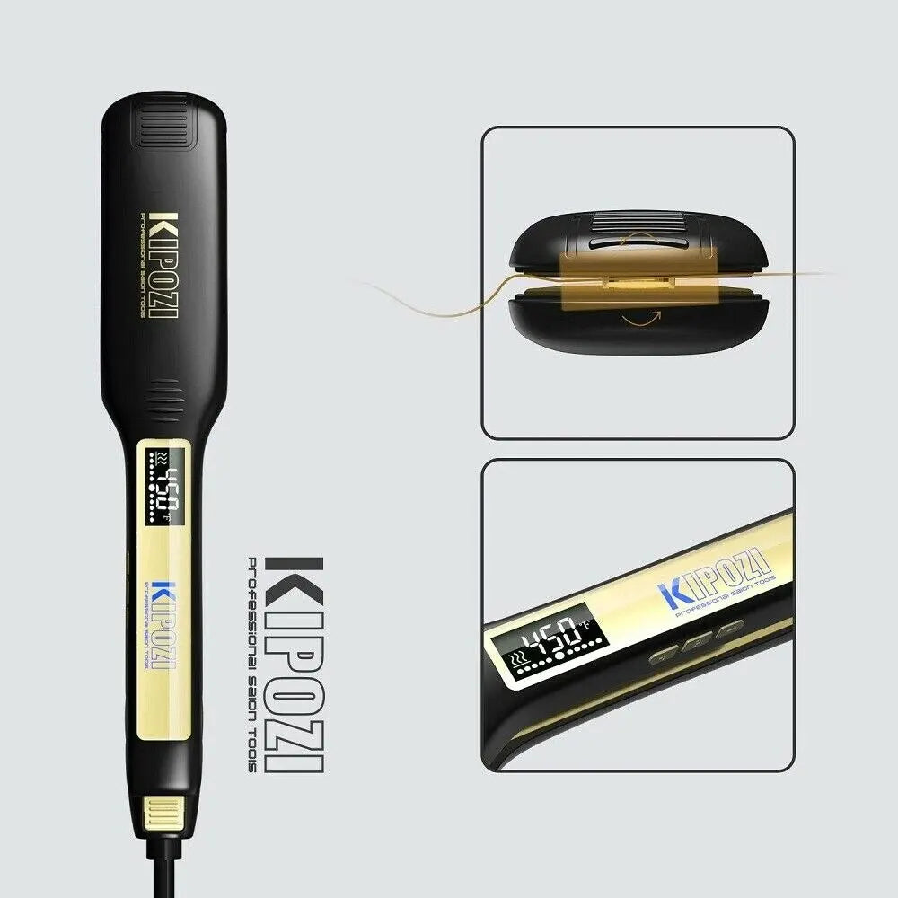 KIPOZI Titanium Flat Iron – Professional LCD Hair Straightener