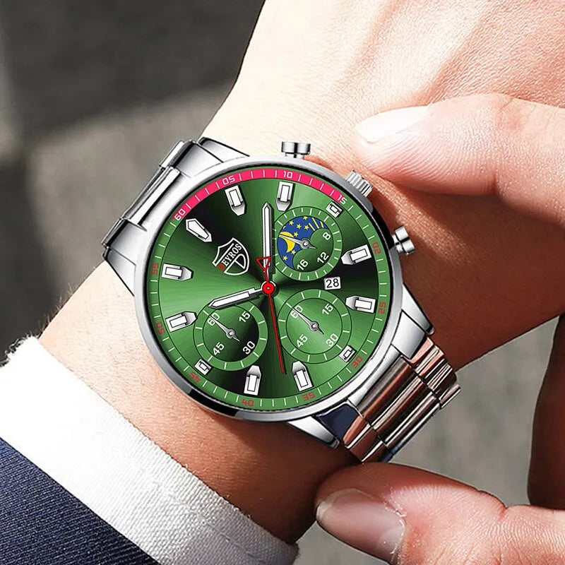 Fashion Mens Stainless Steel Watches Luxury Men Sports